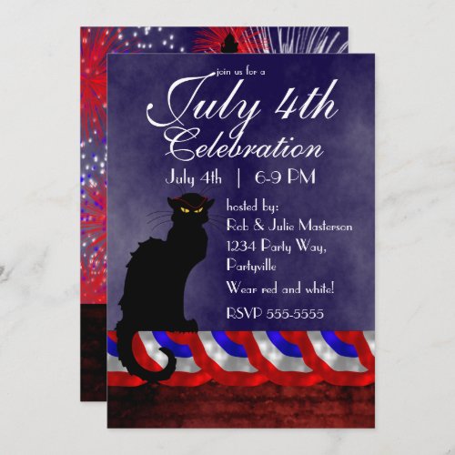 Chat Noir and July 4th Invitation