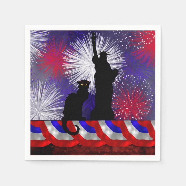 Chat Noir and July 4th Napkins (Front)