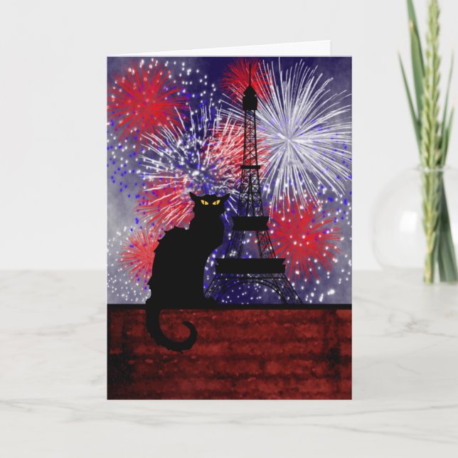 Chat Noir Bastille Day Card (Front)