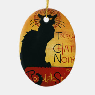 Chat Noir - Black Cat Ceramic Ornament