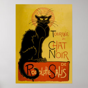 Chat Noir, Black Cat, French Nightclub Vintage Poster