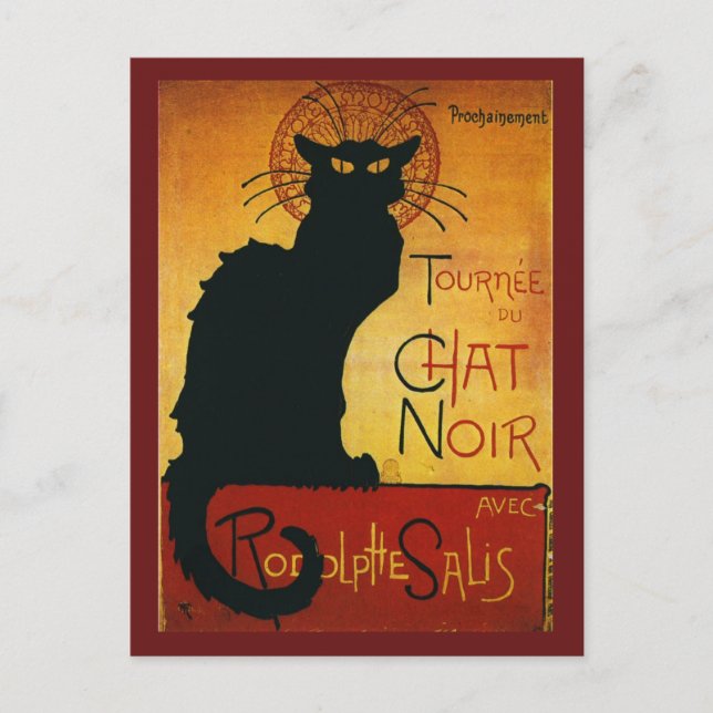 Chat Noir - Black Cat Holiday Postcard (Front)