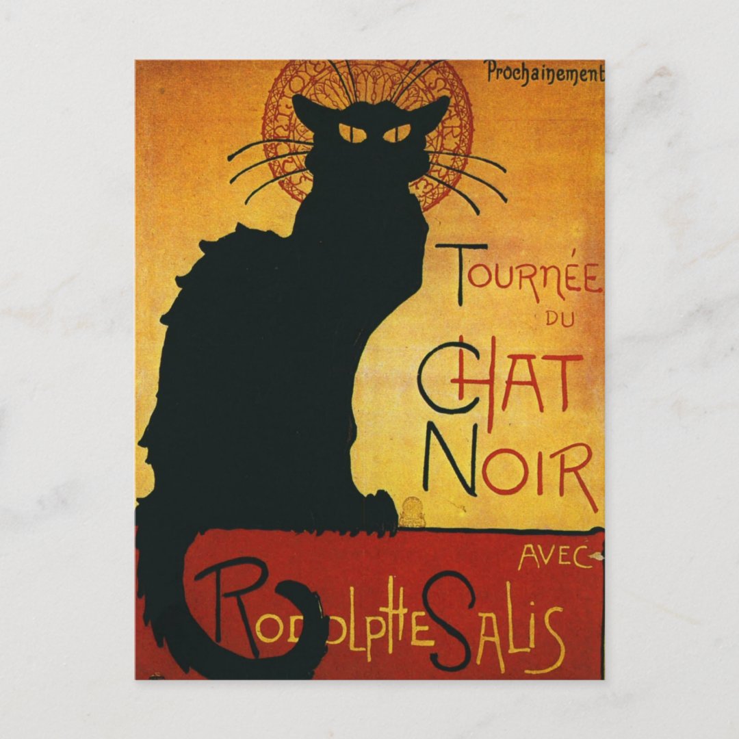 Chat Noir - Black Cat Postcard | Zazzle