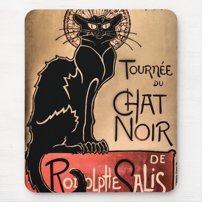 Chat Noir - Black Cat Poster Mouse Pad (Front)