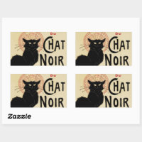 Cute Custom Color Le Chat Noir Black Cat Stickers