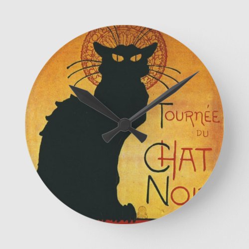 Chat Noir _ Black Cat Round Clock