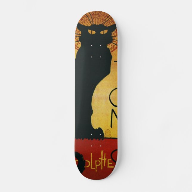 Chat Noir - Black Cat Skateboard Deck (Front)