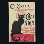 Chat Noir~Black Cat Towel<br><div class="desc">Vintage Art Nouveau advertising poster,  1896</div>