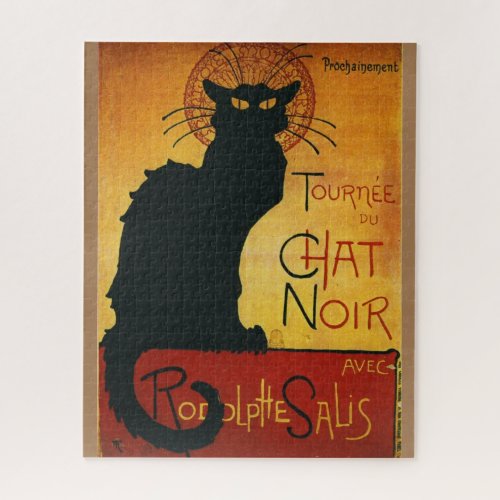 Chat Noir _ Black Cat Vintage Old Illustration Jigsaw Puzzle