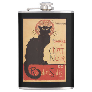 Chat Noir Cabaret Troupe Black Cat Promo Poster Hip Flask