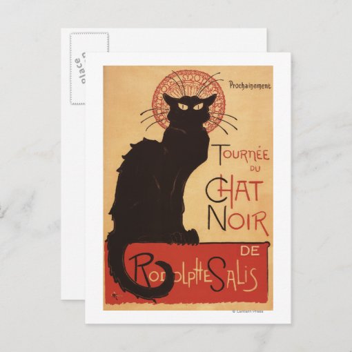 Chat Noir Cabaret Troupe Black Cat Promo Poster Postcard Zazzle
