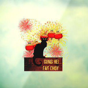 Chat Noir Chinese New Year Window Cling