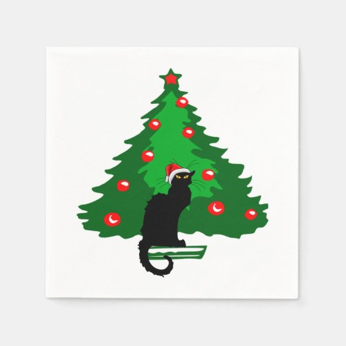 Chat Noir Christmas Napkins