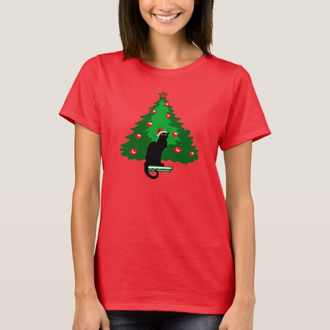 Chat Noir Christmas T-Shirt (Front)