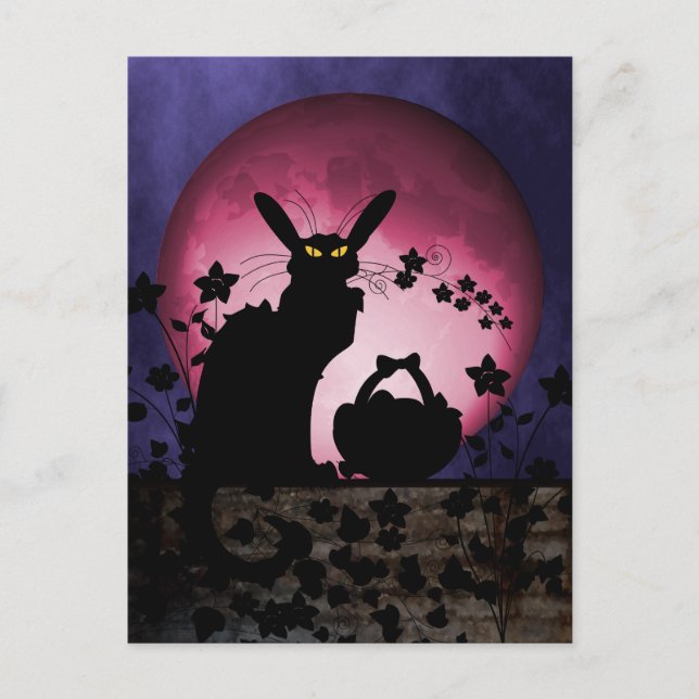 Chat Noir Easter Holiday Postcard (Front)