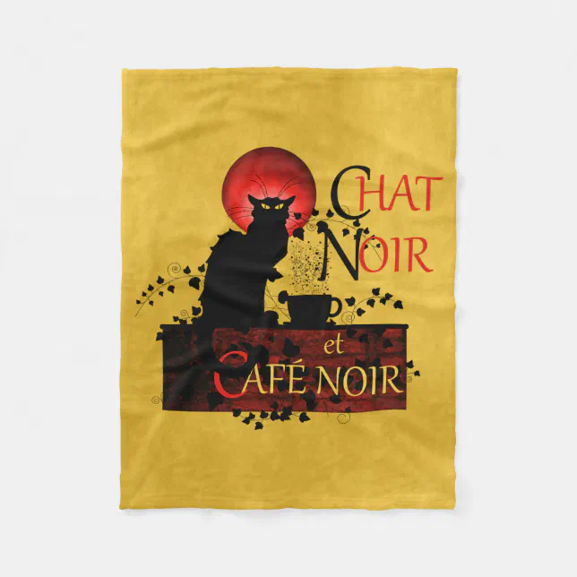 Chat Noir et Café Noir Fleece Blanket Zazzle