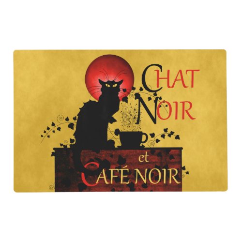 Chat Noir et Caf Noir Full Placemat