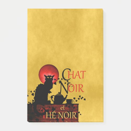 Chat Noir et Th Noir Black Cat Black Tea Post_it Notes