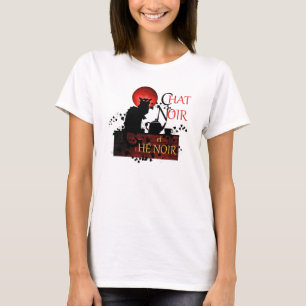 Chat Noir et Thé Noir, Black Cat Black Tea T-Shirt