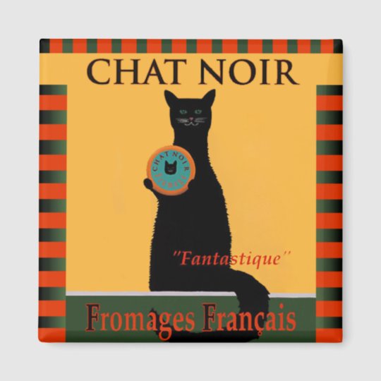 Chat Noir Fromages Français Magnet