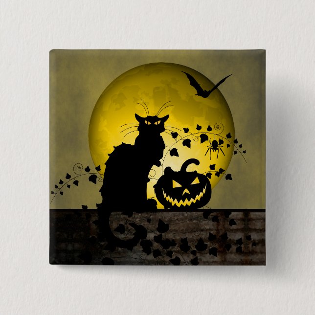 Chat Noir Halloween Button (Front)