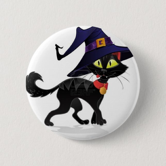 Chat noir Halloween Button (Front)