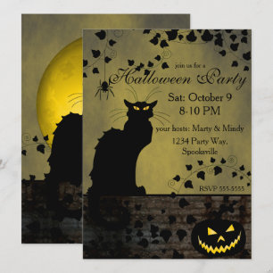 Chat Noir Halloween Invitation