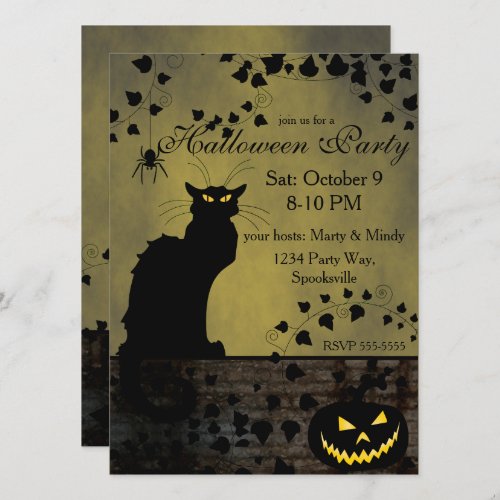 Chat Noir Halloween Invitation