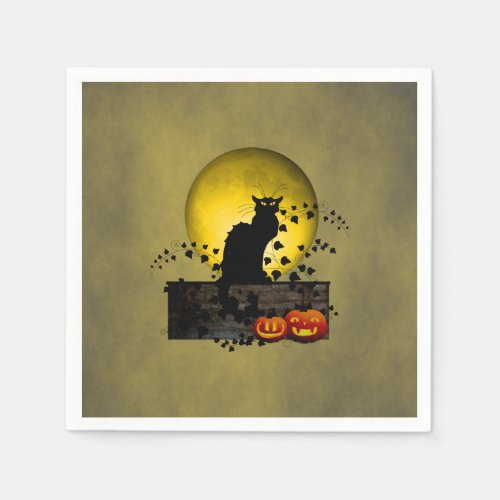 Chat Noir Halloween Napkins