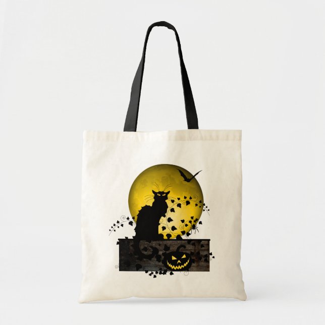 Chat Noir Halloween Tote Bag (Front)