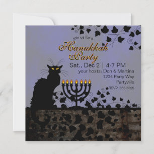 Chat Noir Hanukkah Invitation