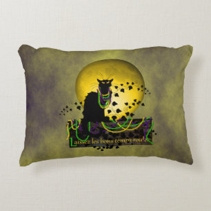 Chat Noir Mardi Gras Accent Pillow