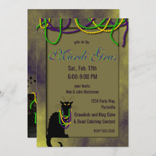 Chat Noir Mardi Gras Invitation