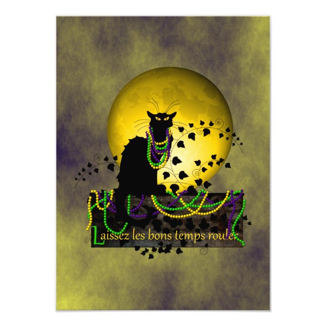 Chat Noir Mardi Gras Photo Print (Front)