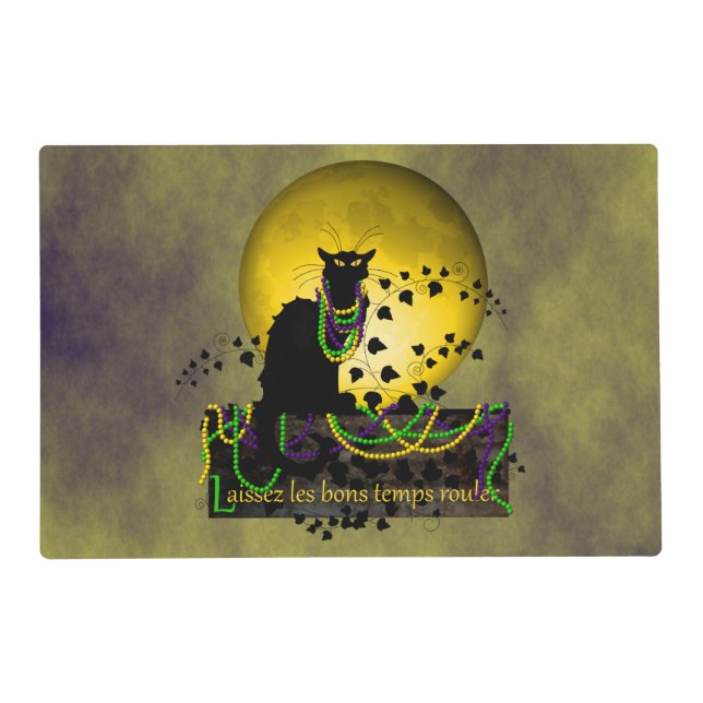 Chat Noir Mardi Gras Placemat (Front)