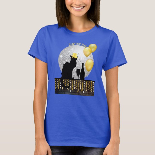 Chat Noir New Year Eve T-Shirt (Front)