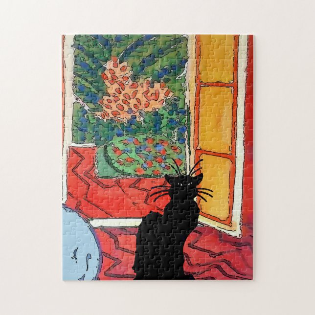 Chat Noir on Floor Jigsaw Puzzle (Vertical)