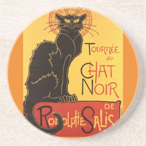 Chat Noir Steinlen Belle Epoque Vintage Art Coaster