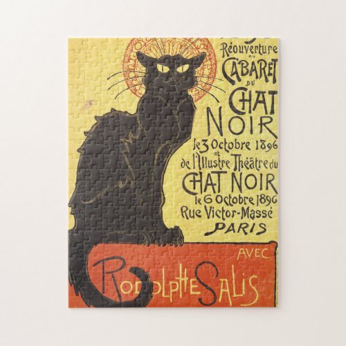 Chat Noir Steinlen Belle Epoque Vintage Art Jigsaw Puzzle