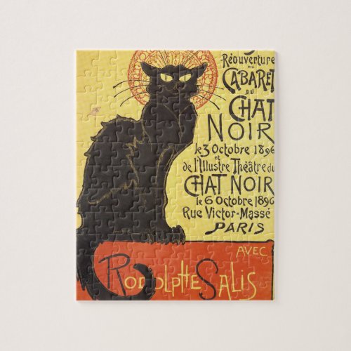 Chat Noir Steinlen Belle Epoque Vintage Art Jigsaw Puzzle