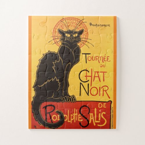 Chat Noir Steinlen Belle Epoque Vintage Art Jigsaw Puzzle