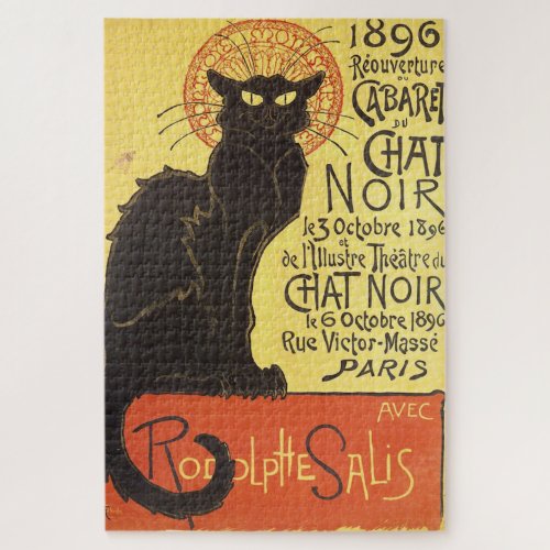 Chat Noir Steinlen Belle Epoque Vintage Art Jigsaw Puzzle