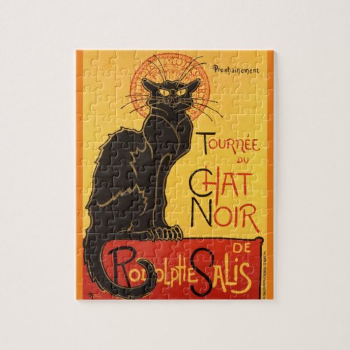 Chat Noir Steinlen Belle Epoque Vintage Art Jigsaw Puzzle