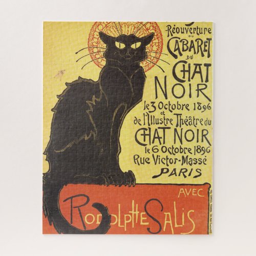 Chat Noir Steinlen Belle Epoque Vintage Art Jigsaw Puzzle