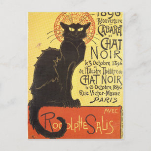 Chat Noir Steinlen Belle Epoque Vintage Art Postcard