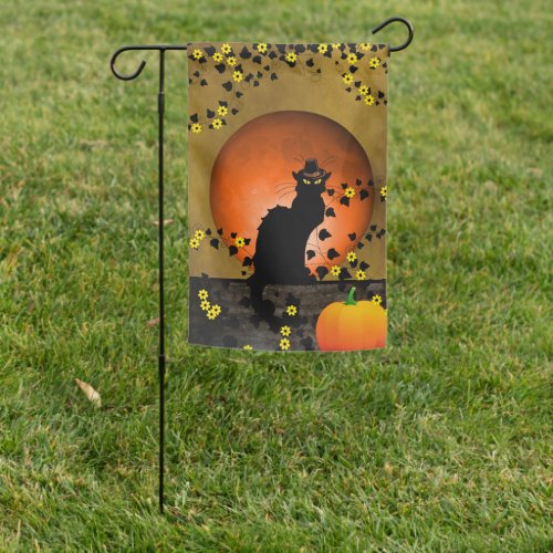 Chat Noir Thanksgiving Garden Flag