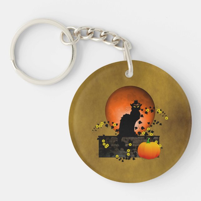 Chat Noir Thanksgiving Keychain (Front)
