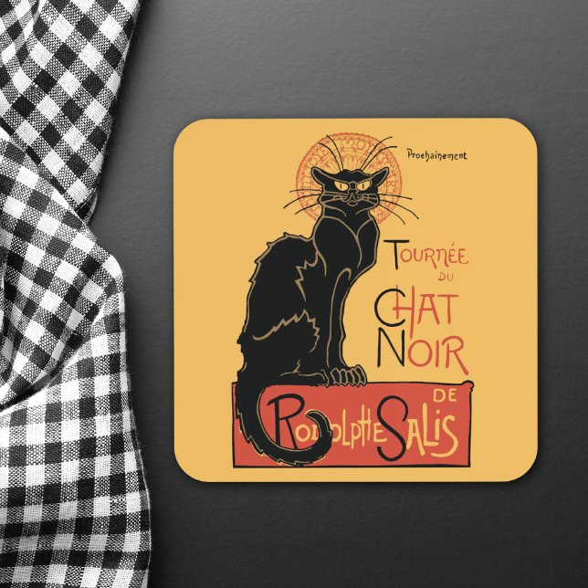 Chat Noir Théophile Alexandre Steinlen Beverage Coaster (Creator Uploaded)