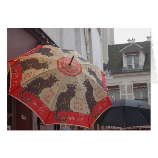 Chat Noir Umbrella Montmartre Cards (Front Horizontal)