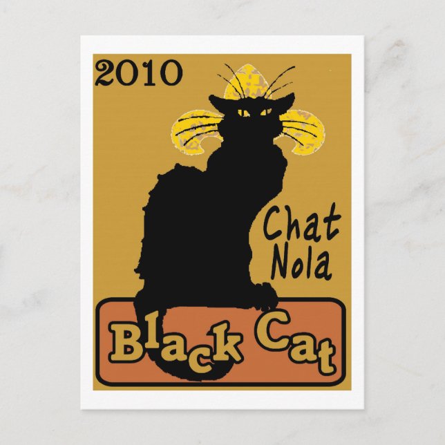 Chat Nola, Black Cat, 2010 Postcard (Front)